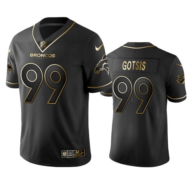 Broncos #99 Adam Gotsis Men's Stitched NFL Vapor Untouchable Limited Black Golden Jersey