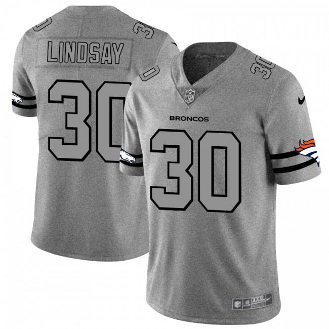 تريم Nike Denver Broncos #30 Phillip Lindsay Olive Men's Stitched NFL Limited 2017 Salute To Service Jersey تريم