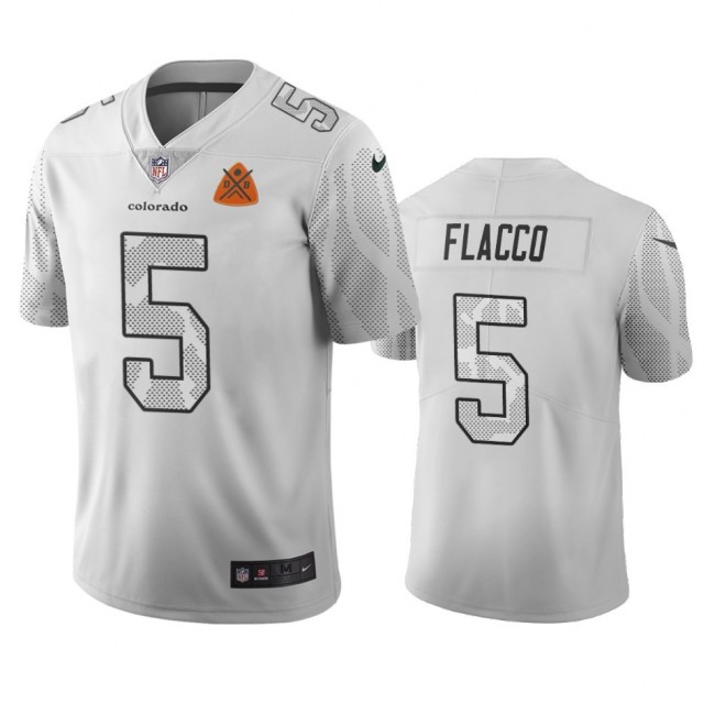 Denver Broncos #5 Joe Flacco White Vapor Limited City Edition NFL Jersey