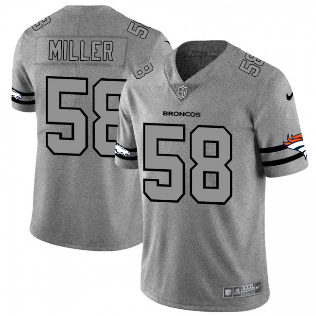 Denver Broncos #58 Von Miller Men's Nike Gray Gridiron II Vapor Untouchable Limited NFL Jersey