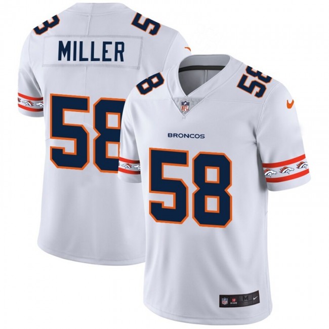Denver Broncos #58 Von Miller Nike White Team Logo Vapor Limited NFL Jersey