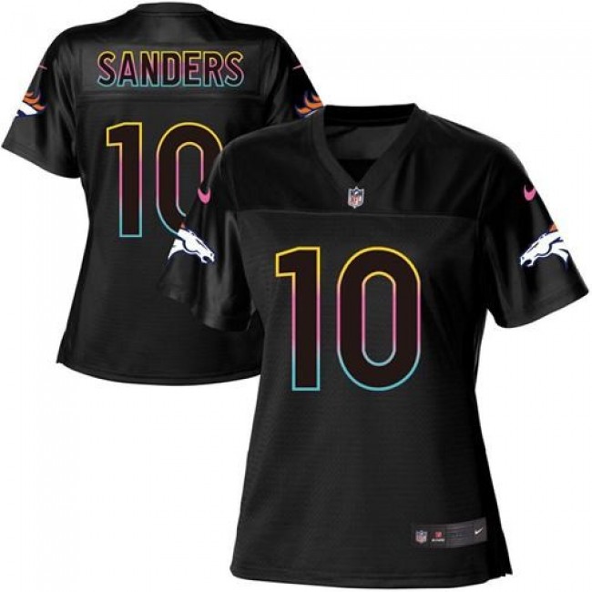 Women's Broncos #10 Emmanuel Sanders Black NFL Game Jersey