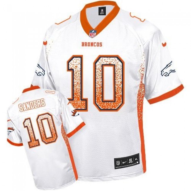 Nike Broncos #10 Emmanuel Sanders White Men's Stitched NFL Elite Drift Fashion Jersey
