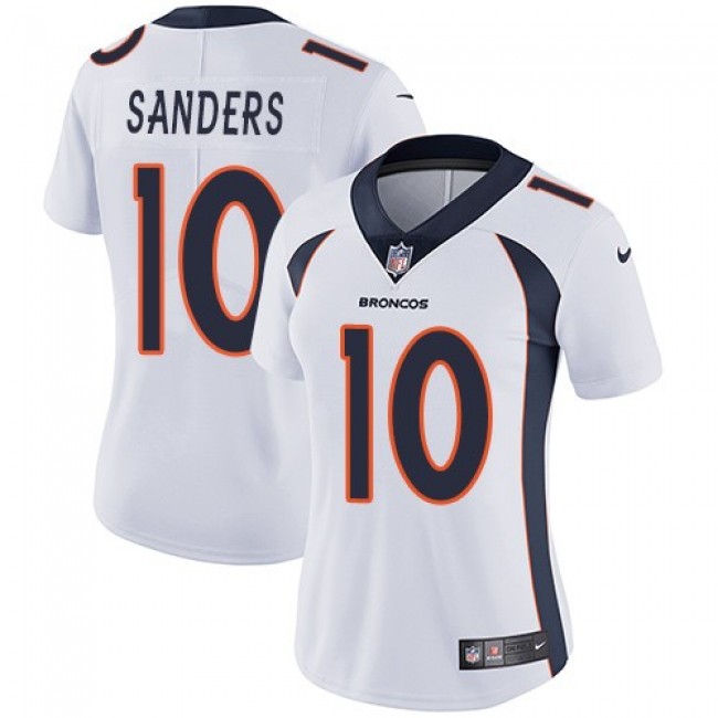 Women's Broncos #10 Emmanuel Sanders White Stitched NFL Vapor Untouchable Limited Jersey