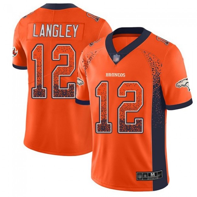Nike Broncos #12 Brendan Langley Orange Team Color Men's Stitched NFL Limited Rush Drift Fashion Jersey