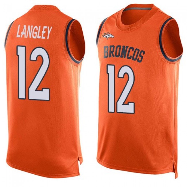 Nike Broncos #12 Brendan Langley Orange Team Color Men's Stitched NFL Limited Tank Top Jersey
