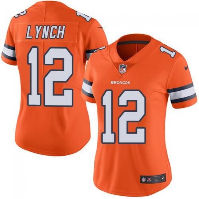 Women's Broncos #12 Paxton Lynch Orange Stitched NFL Limited Rush Jersey