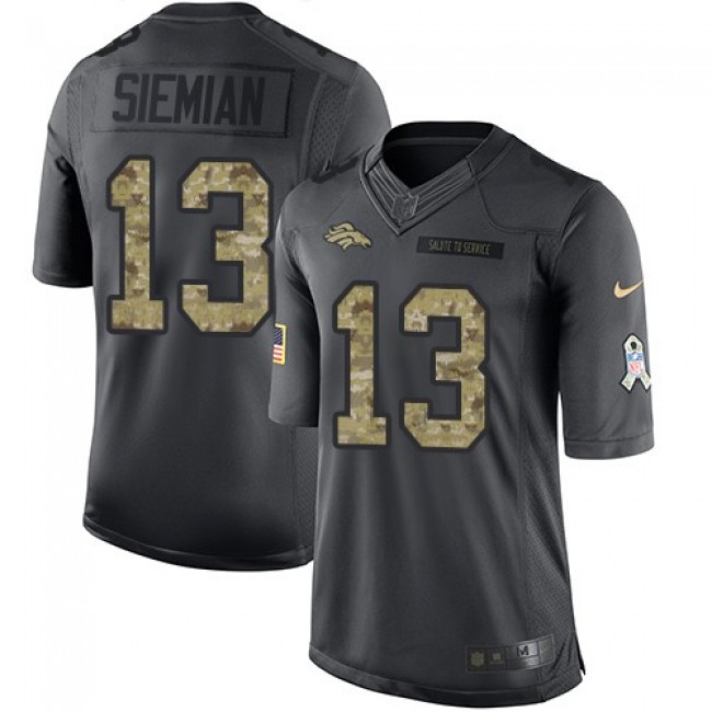 Denver Broncos #13 Trevor Siemian Black Youth Stitched NFL Limited 2016 Salute to Service Jersey