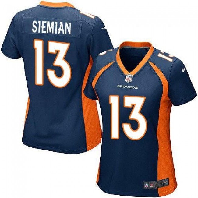Women's Broncos #13 Trevor Siemian Blue Alternate Stitched NFL New Elite Jersey