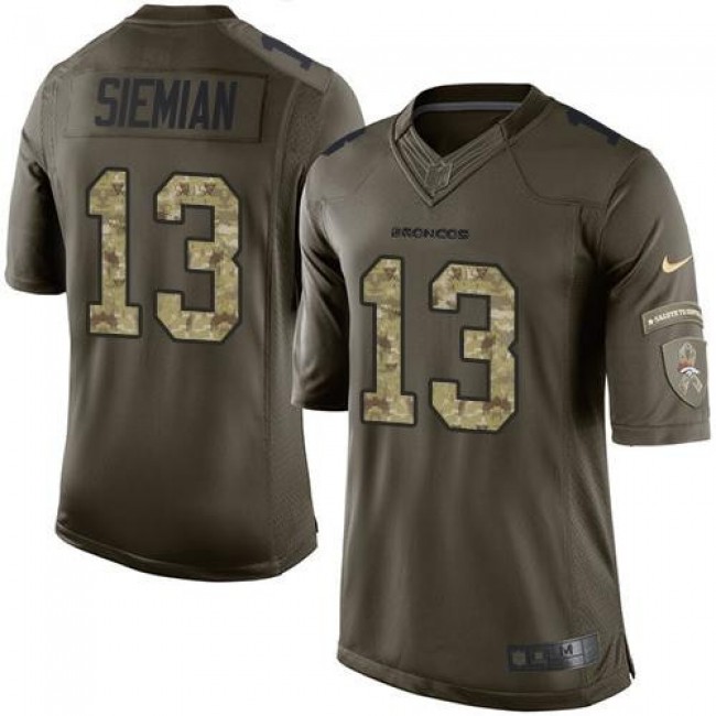 Denver Broncos #13 Trevor Siemian Green Youth Stitched NFL Limited Salute to Service Jersey