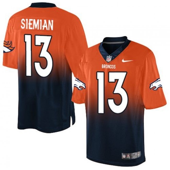 Nike Broncos #13 Trevor Siemian Orange/Navy Blue Men's Stitched NFL Elite Fadeaway Fashion Jersey