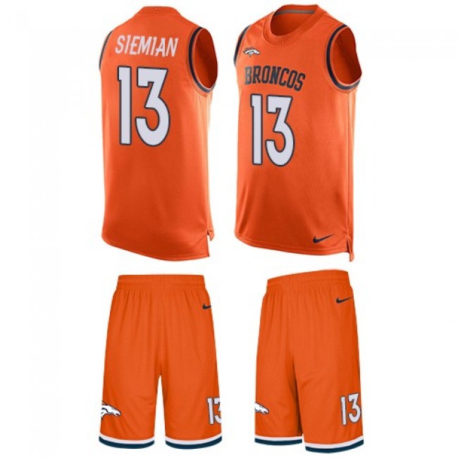 Nike Broncos #13 Trevor Siemian Orange Team Color Men's Stitched NFL Limited Tank Top Suit Jersey