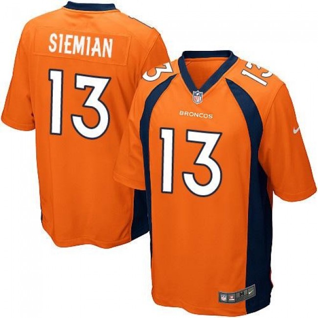 Denver Broncos #13 Trevor Siemian Orange Team Color Youth Stitched NFL New Elite Jersey