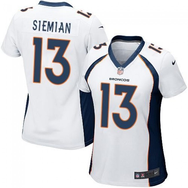 Women's Broncos #13 Trevor Siemian White Stitched NFL New Elite Jersey