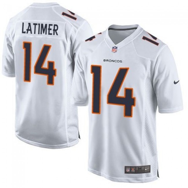 Nike Broncos #14 Cody Latimer White Men's Stitched NFL Game Event Jersey