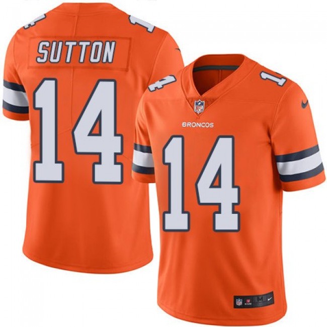 Nike Broncos #14 Courtland Sutton Orange Men's Stitched NFL Limited Rush Jersey
