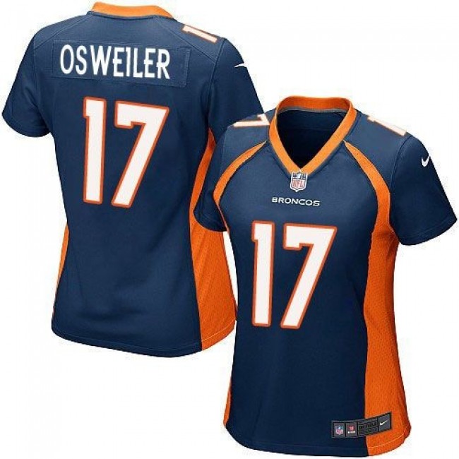 Women's Broncos #17 Brock Osweiler Blue Alternate Stitched NFL New Elite Jersey