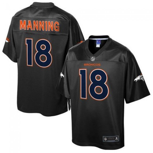 Nike Broncos #18 Peyton Manning Black Men's NFL Pro Line Black Reverse Fashion Game Jersey