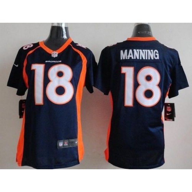 Women's Broncos #18 Peyton Manning Blue Alternate Stitched NFL Vapor Untouchable Limited Jersey
