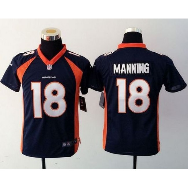 Denver Broncos #18 Peyton Manning Blue Alternate Youth Stitched NFL Elite Jersey