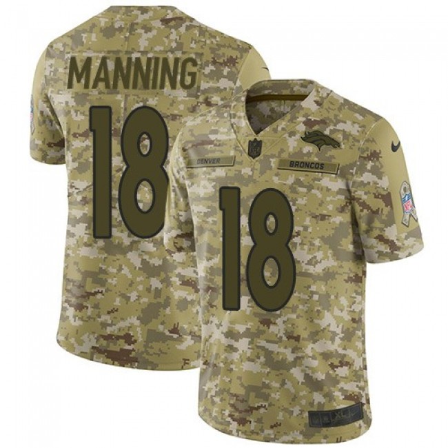 Nike Broncos #18 Peyton Manning Camo Men's Stitched NFL Limited 2018 Salute To Service Jersey