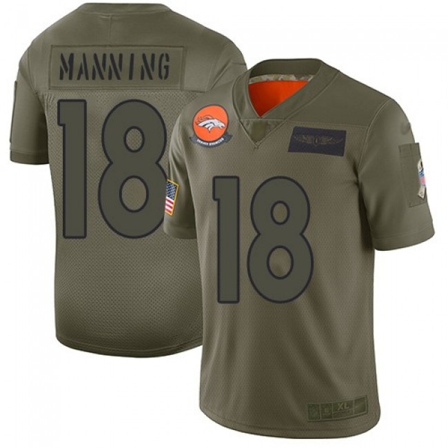 Nike Broncos #18 Peyton Manning Camo Men's Stitched NFL Limited 2019 Salute To Service Jersey