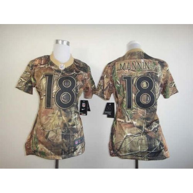 Women's Broncos #18 Peyton Manning Camo Stitched NFL Realtree Elite Jersey