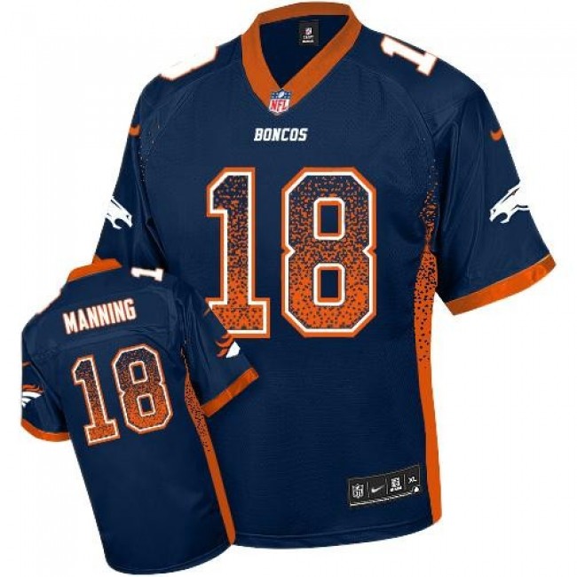 Nike Broncos #18 Peyton Manning Navy Blue Alternate Men's Stitched NFL Elite Drift Fashion Jersey