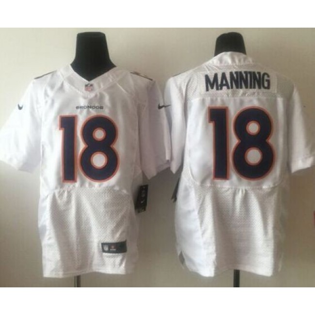 Nike Broncos #18 Peyton Manning White Men's Stitched NFL Elite Event Jersey