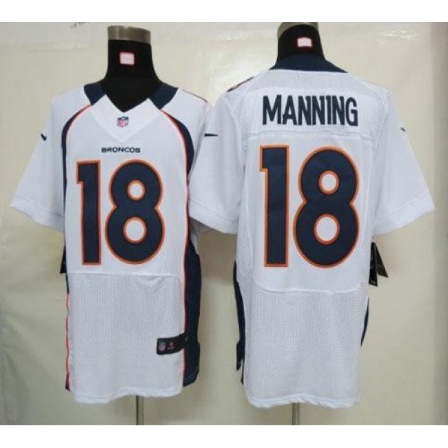 Nike Broncos #18 Peyton Manning White Men's Stitched NFL Elite Jersey