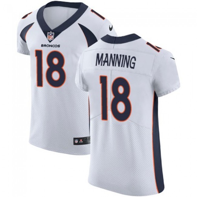 Nike Broncos #18 Peyton Manning White Men's Stitched NFL Vapor Untouchable Elite Jersey