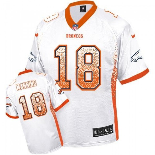 Denver Broncos #18 Peyton Manning White Youth Stitched NFL Elite Drift Fashion Jersey
