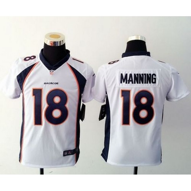 Denver Broncos #18 Peyton Manning White Youth Stitched NFL Elite Jersey