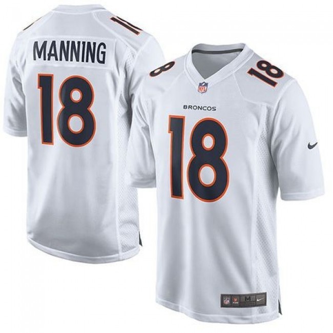 Denver Broncos #18 Peyton Manning White Youth Stitched NFL Game Event Jersey