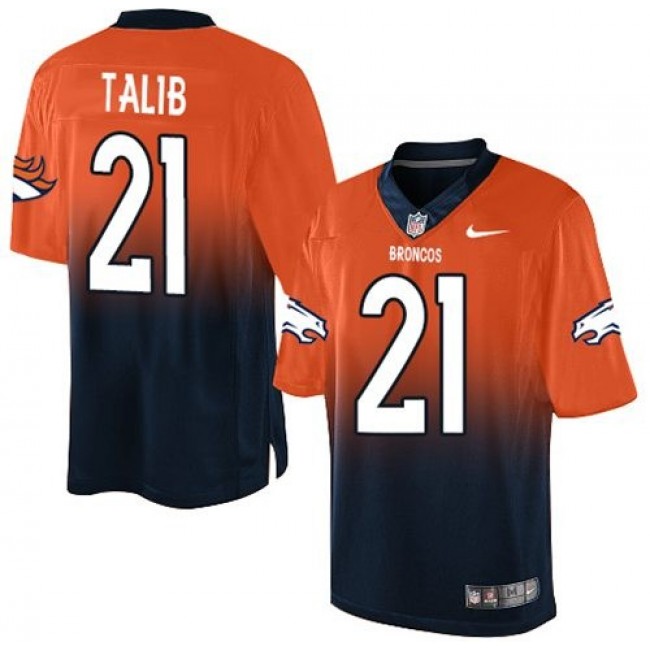 Nike Broncos #21 Aqib Talib Orange/Navy Blue Men's Stitched NFL Elite Fadeaway Fashion Jersey