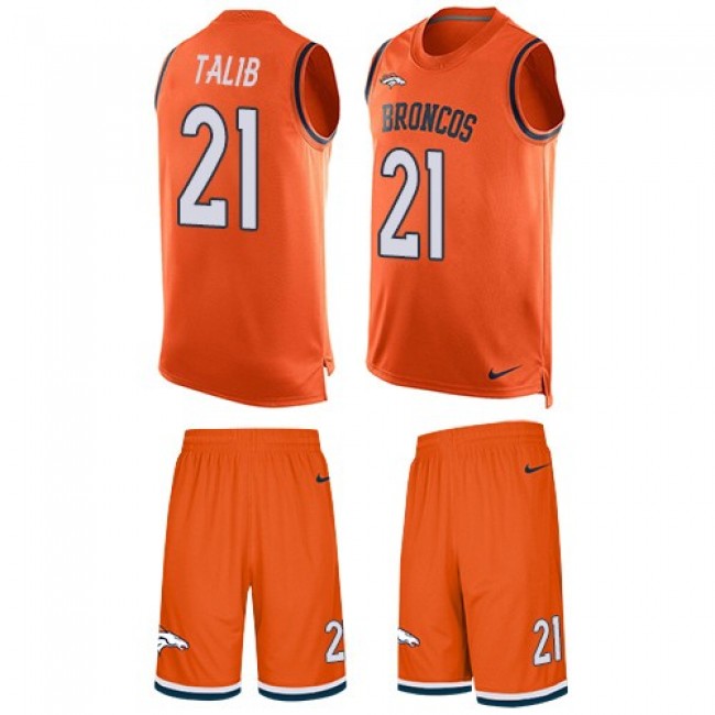 Nike Broncos #21 Aqib Talib Orange Team Color Men's Stitched NFL Limited Tank Top Suit Jersey