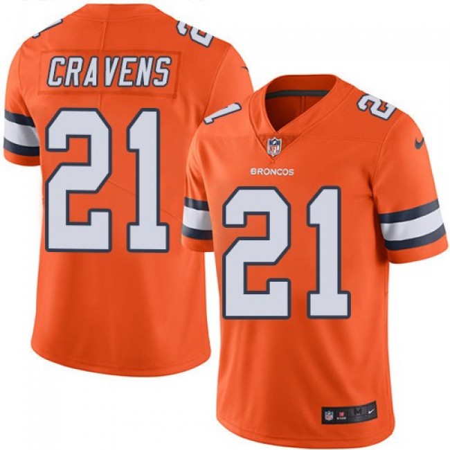Nike Broncos #21 Su'a Cravens Orange Men's Stitched NFL Limited Rush Jersey