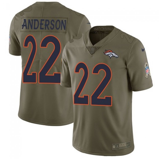 Nike Broncos #22 C.J. Anderson Olive Men's Stitched NFL Limited 2017 Salute to Service Jersey