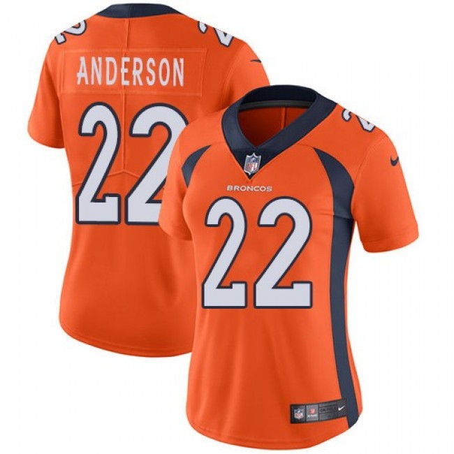 Women's Broncos #22 C.J. Anderson Orange Team Color Stitched NFL Vapor Untouchable Limited Jersey