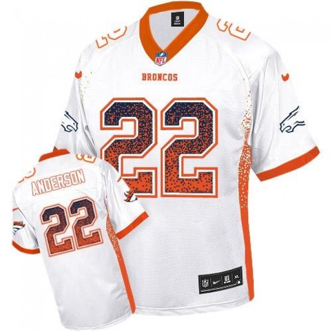 Nike Broncos #22 C.J. Anderson White Men's Stitched NFL Elite Drift Fashion Jersey