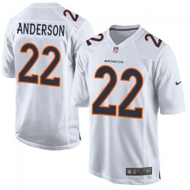 Denver Broncos #22 C.J. Anderson White Youth Stitched NFL Game Event Jersey