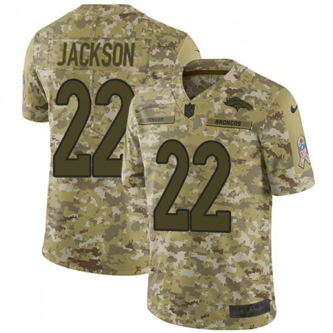 Nike Broncos #22 Kareem Jackson Camo Men's Stitched NFL Limited 2018 Salute To Service Jersey