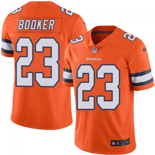 Nike Broncos #23 Devontae Booker Orange Men's Stitched NFL Limited Rush Jersey