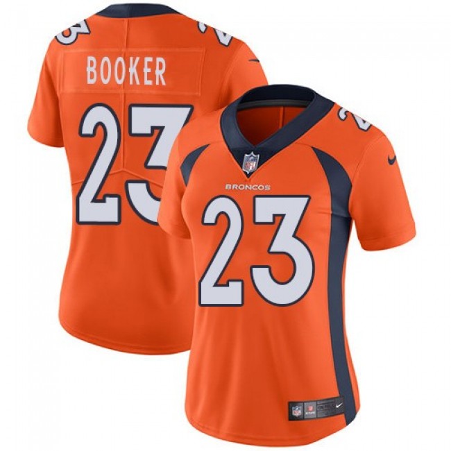 Women's Broncos #23 Devontae Booker Orange Team Color Stitched NFL Vapor Untouchable Limited Jersey