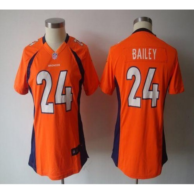 Women's Broncos #24 Champ Bailey Orange Team Color NFL Game Jersey