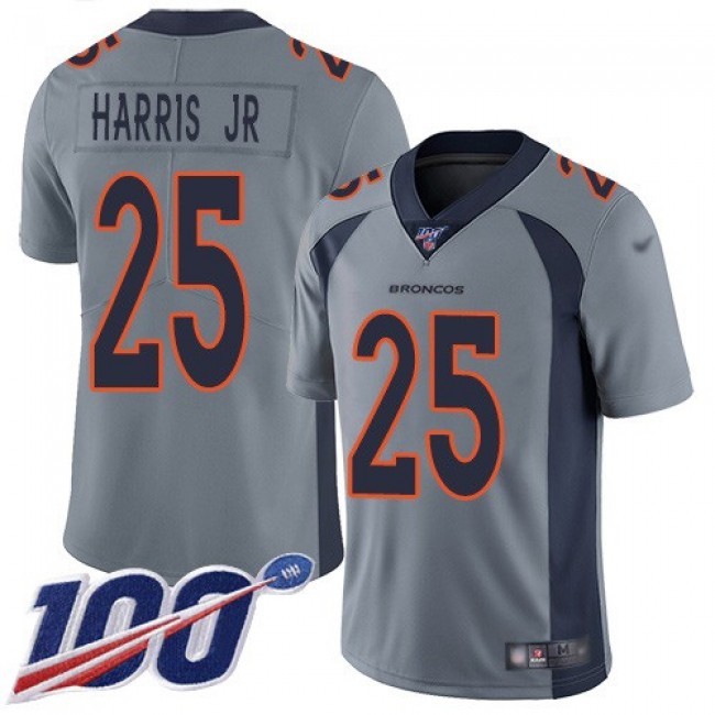 Nike Broncos #25 Chris Harris Jr Gray Men's Stitched NFL Limited Inverted Legend 100th Season Jersey