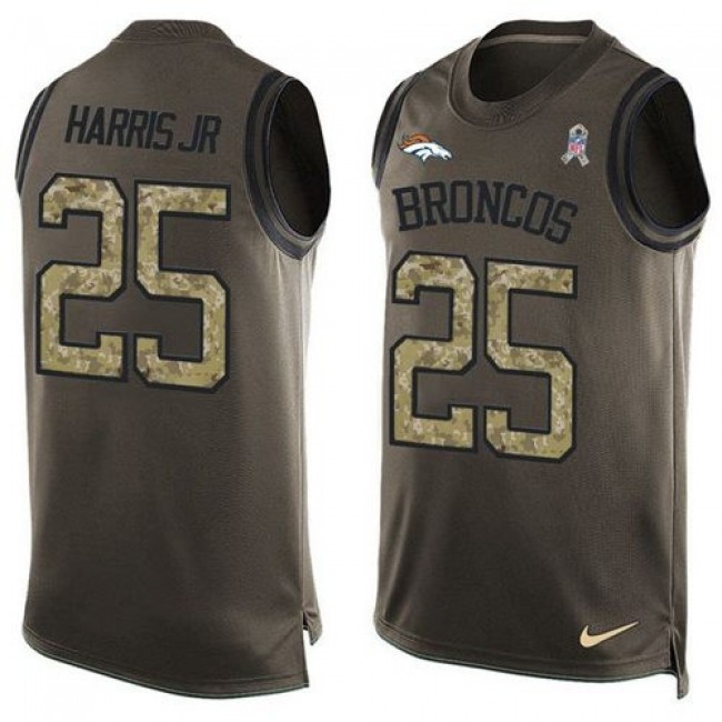 Nike Broncos #25 Chris Harris Jr Green Men's Stitched NFL Limited Salute To Service Tank Top Jersey