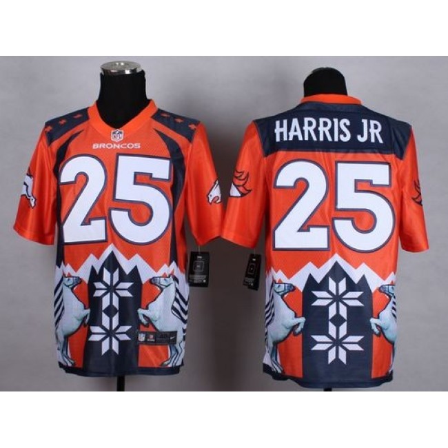 Nike Broncos #25 Chris Harris Jr Orange Men's Stitched NFL Elite Noble Fashion Jersey