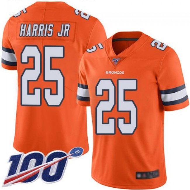 Nike Broncos #25 Chris Harris Jr Orange Men's Stitched NFL Limited Rush 100th Season Jersey