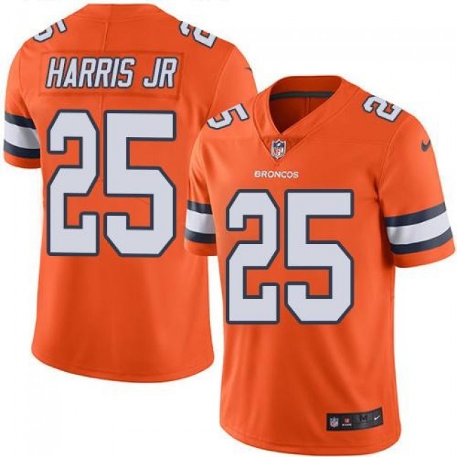 Denver Broncos #25 Chris Harris Jr Orange Youth Stitched NFL Limited Rush Jersey